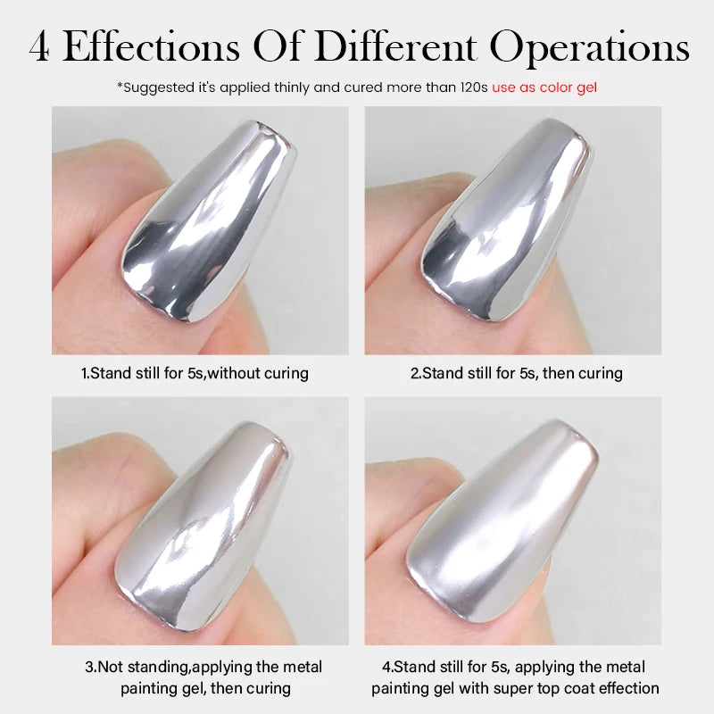 Silver Metallic Line Art Drawing Gel