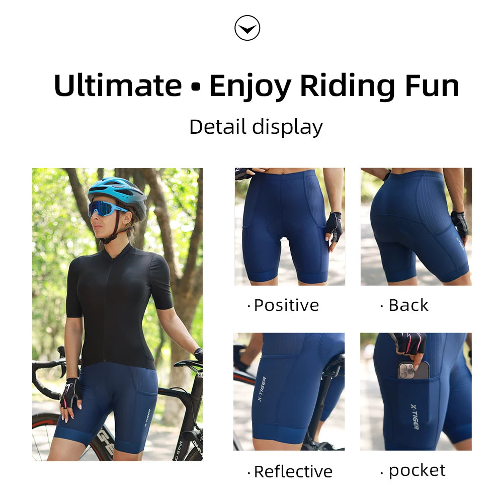X-Tiger Blue Cycling Shorts