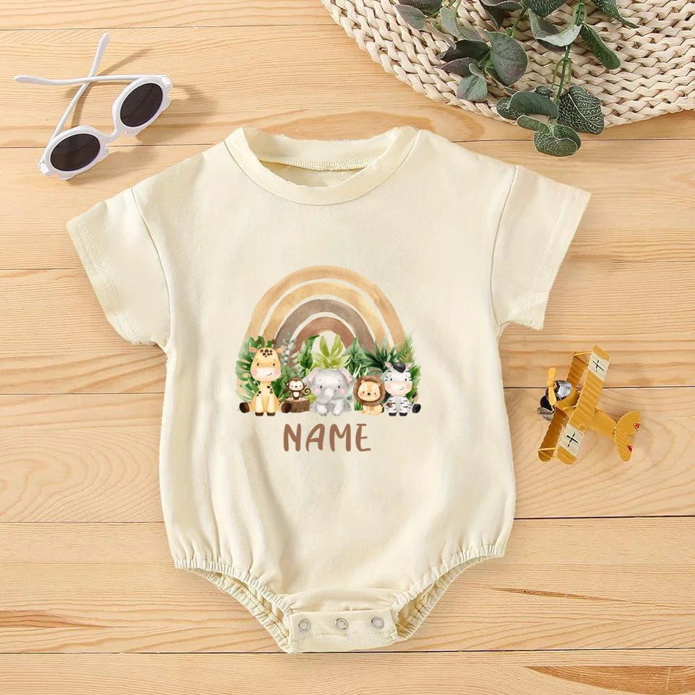 Personalized Baby Rainbow Romper