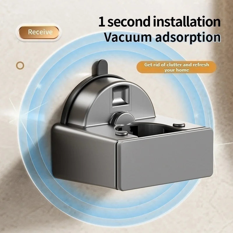 No-Drill Suction Mop Rack