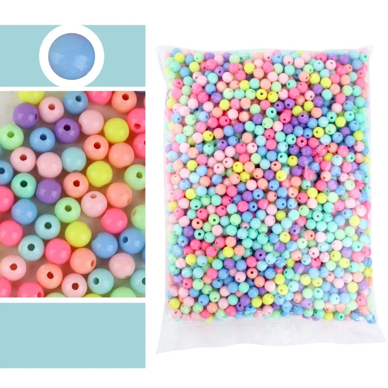 Candy Color Acrylic Round Beads Set