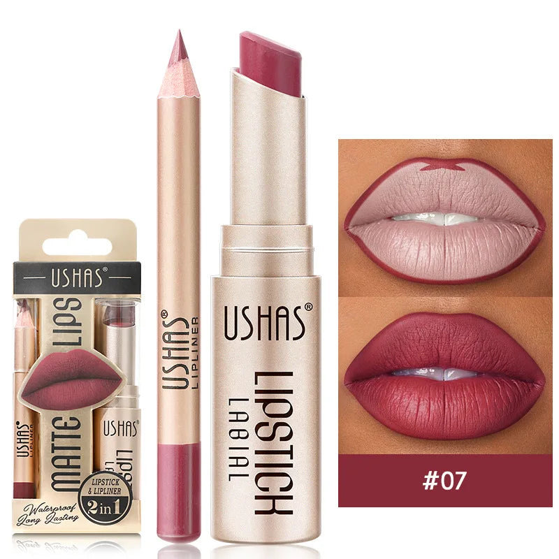 12-Color Matte Lipstick and Lip Liner Set
