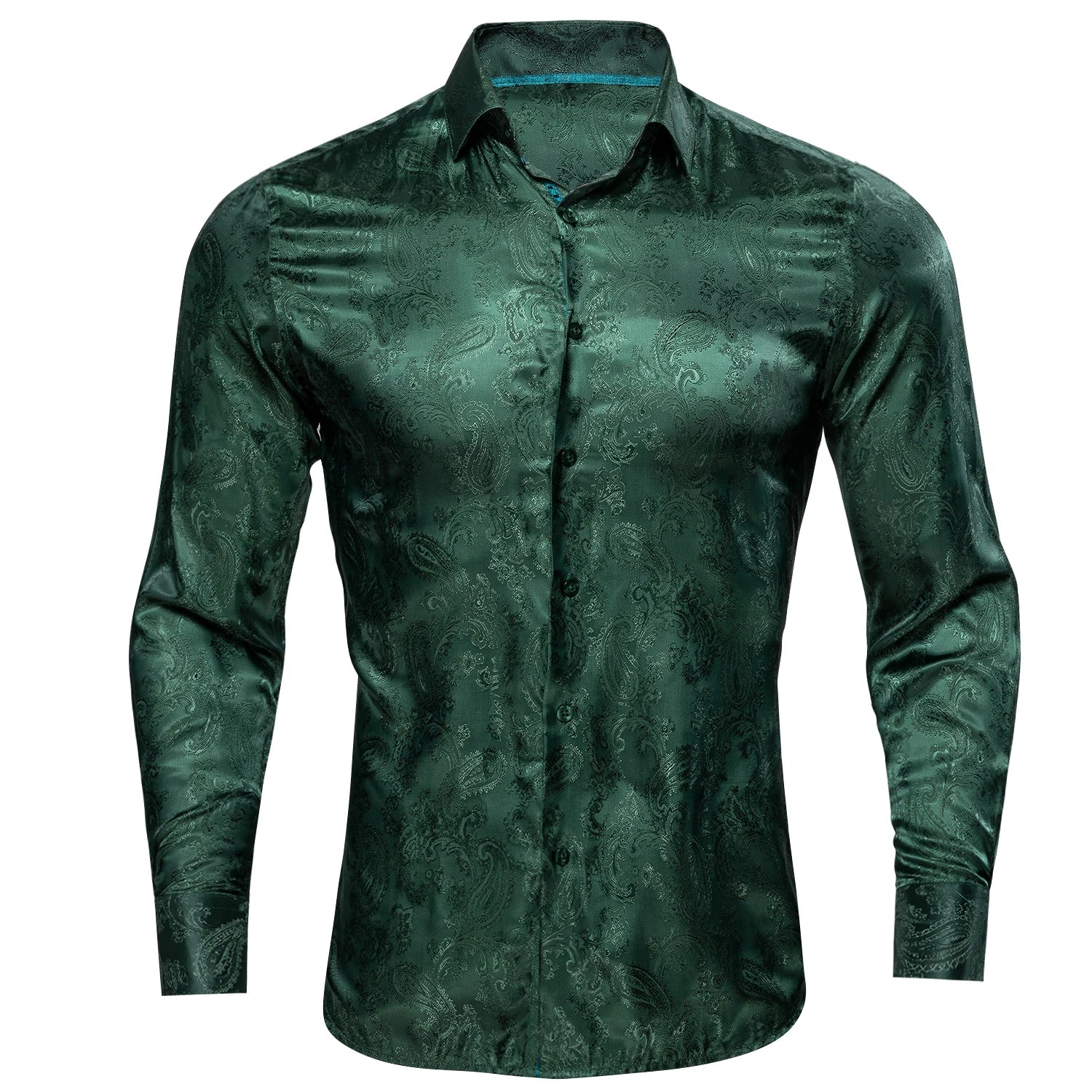 Luxury Green Silk Men’s Shirt