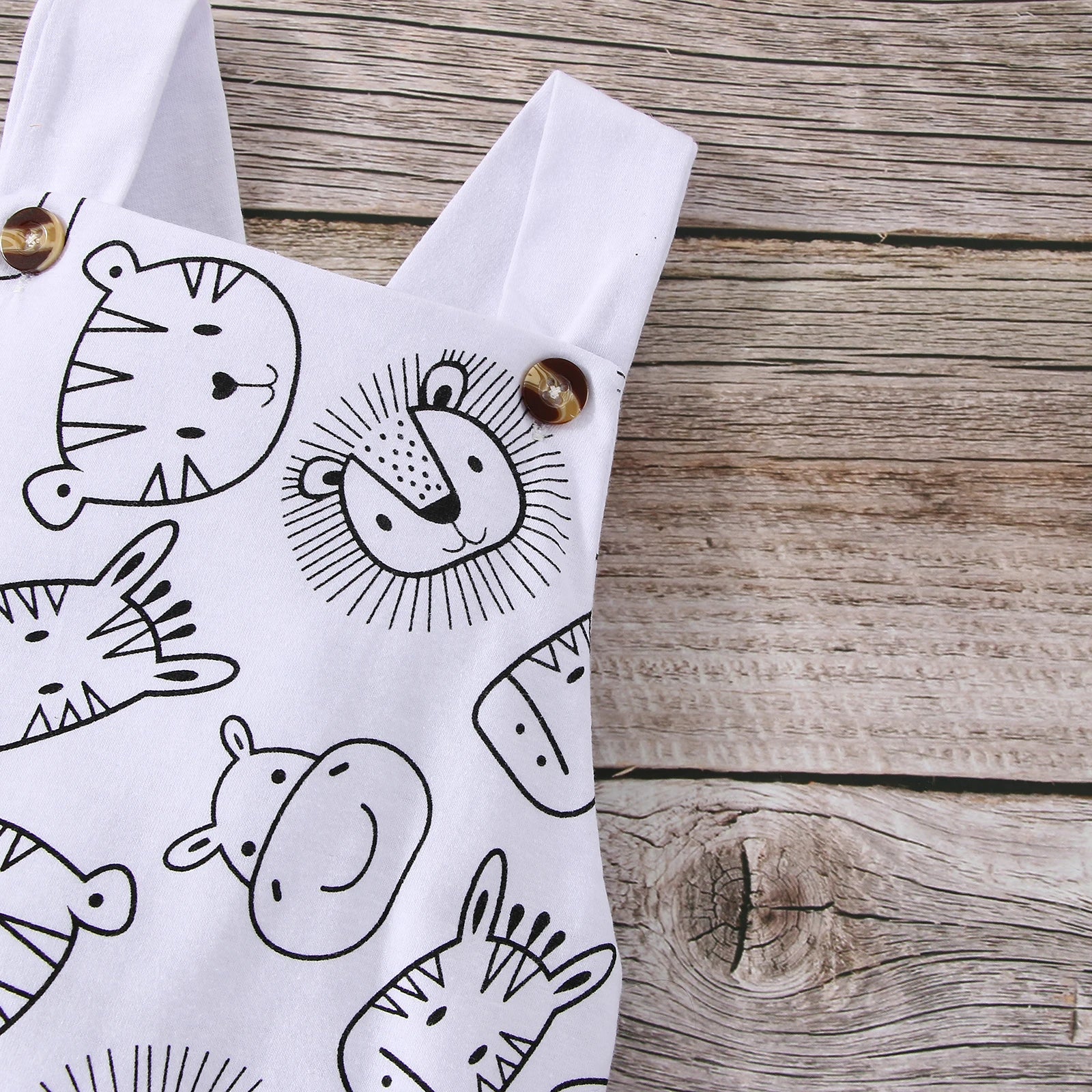 Baby Boys Animal Print Sleeveless Jumpsuit Casual Romper