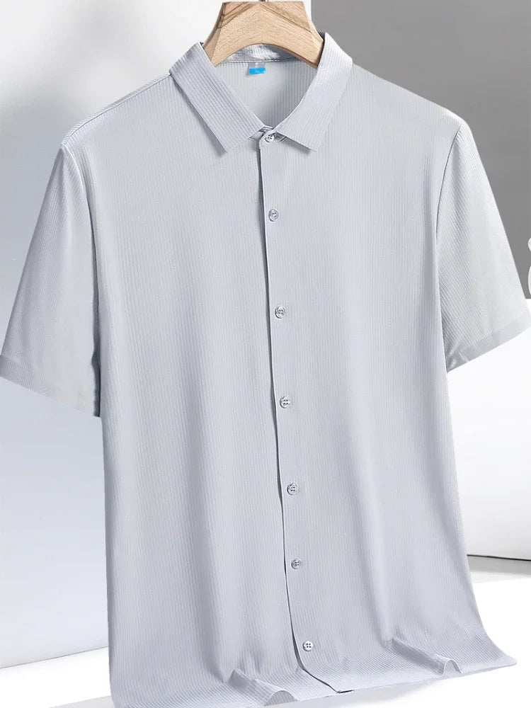 Plus Size Ice Silk Shirt