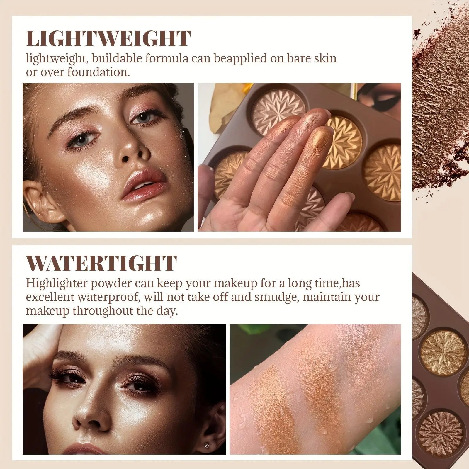 6-Color Deep Glow Highlighter Palette