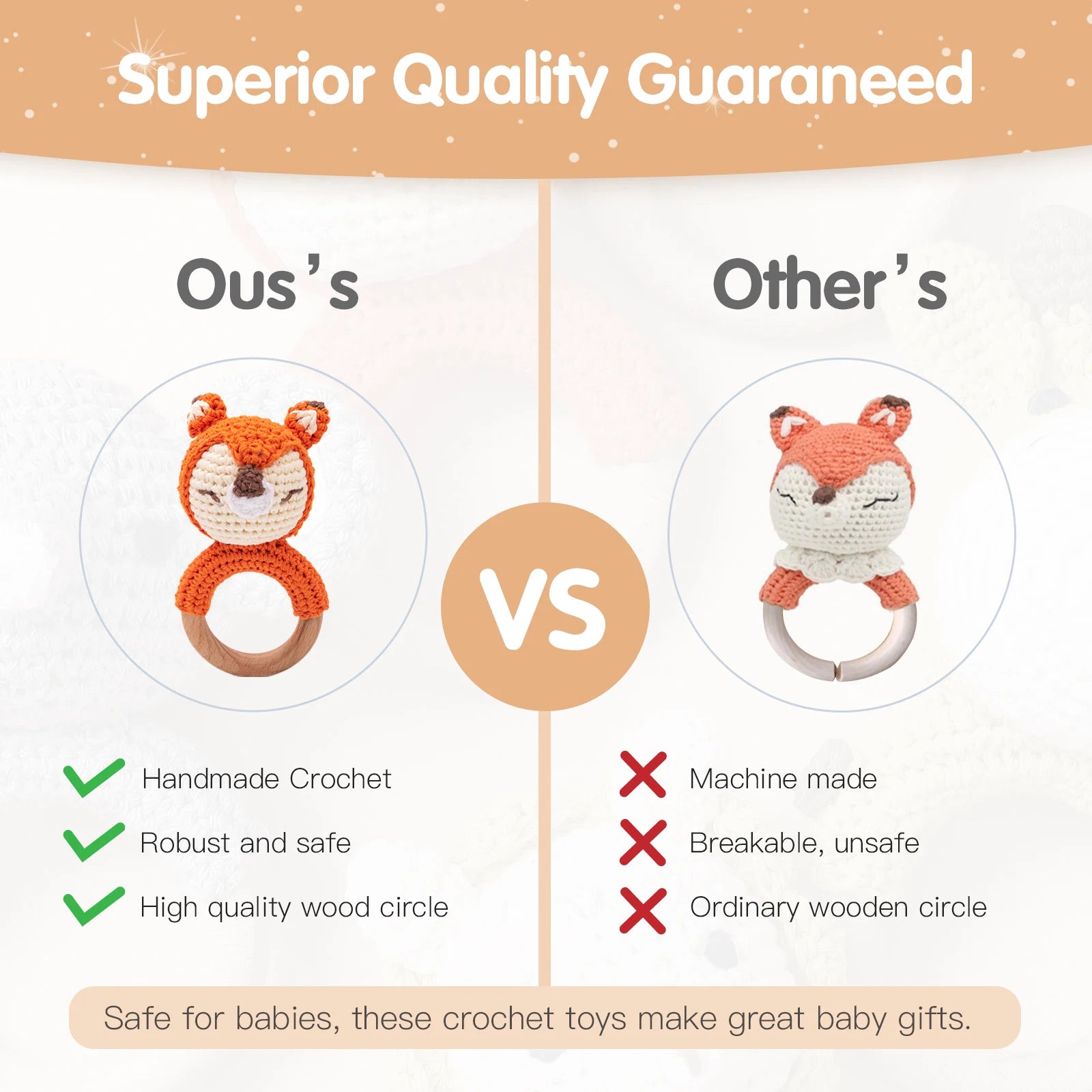 Musical Animal Crochet Rattle Teether