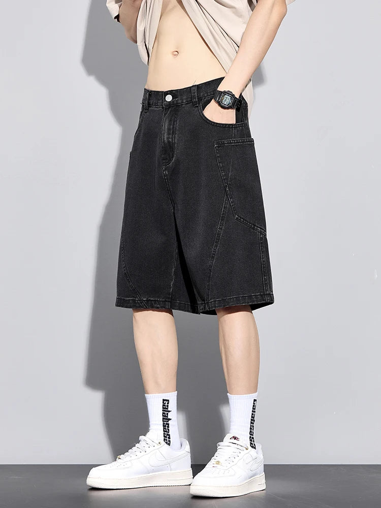 Big Size Denim Cargo Shorts