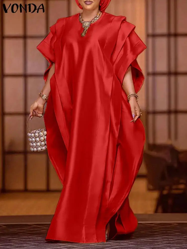 Elegant Oversized Satin Maxi Dress