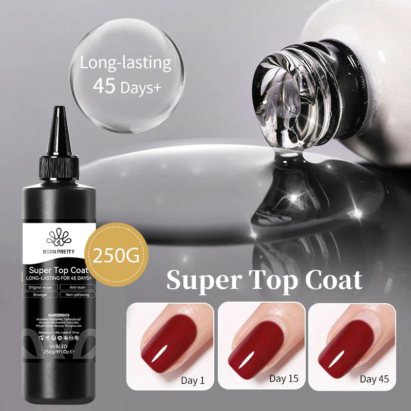 250g Super Top Coat Gel Nail Polish Set