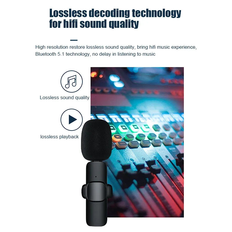 Wireless 3.5mm Lavalier Lapel Microphone