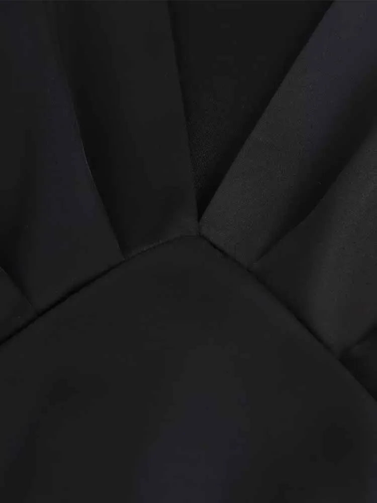 Elegant Silk Satin V-Neck Midi Dress