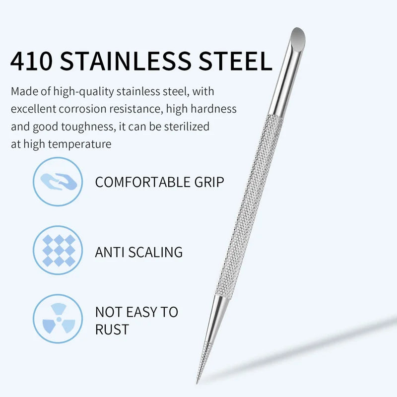 Double-Ended Stainless Steel Cuticle Pusher and Remover