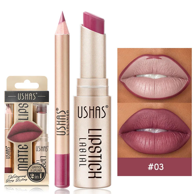 12-Color Matte Lipstick and Lip Liner Set