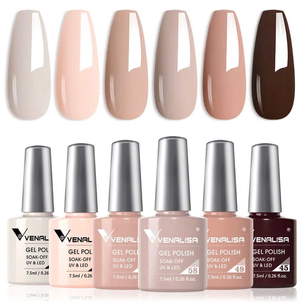 Autumn Earth-Tone Gel Nail Polish Set