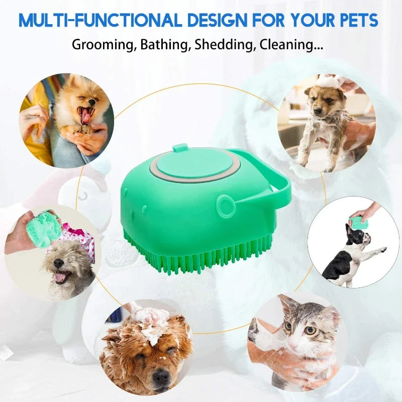 Pet Shampoo Brush & Massage Comb Bathing Grooming Tool