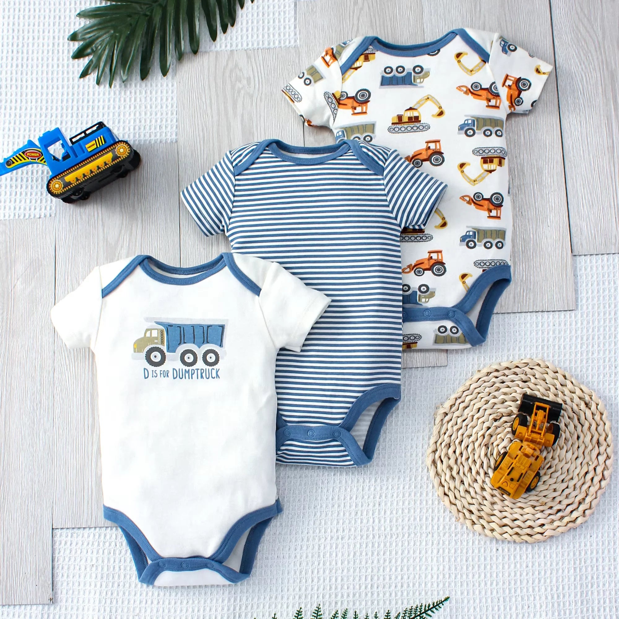 3PCS Summer Baby Bodysuit Set