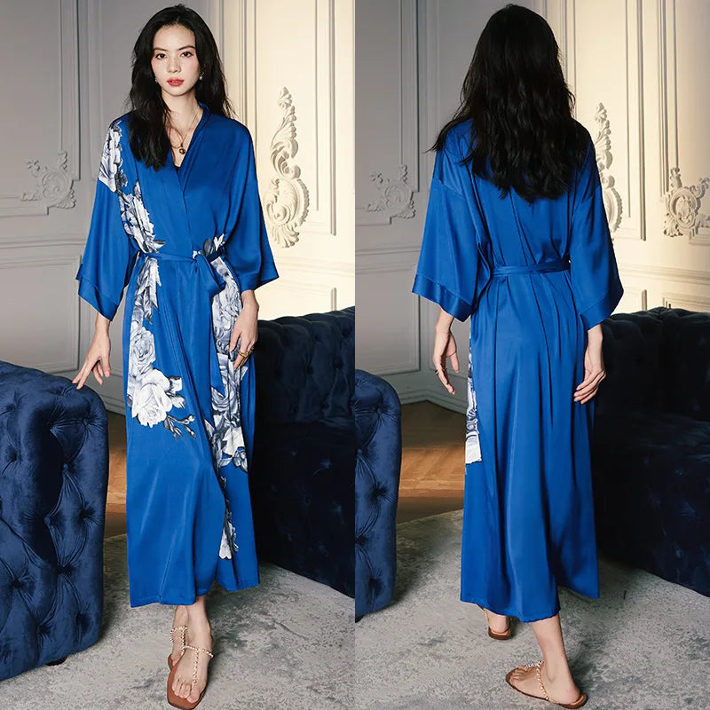 Elegant Oversized Satin Kimono Robe