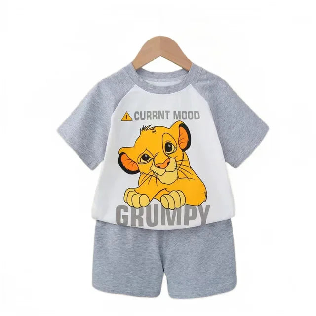 Summer Cartoon T-Shirt and Shorts Set
