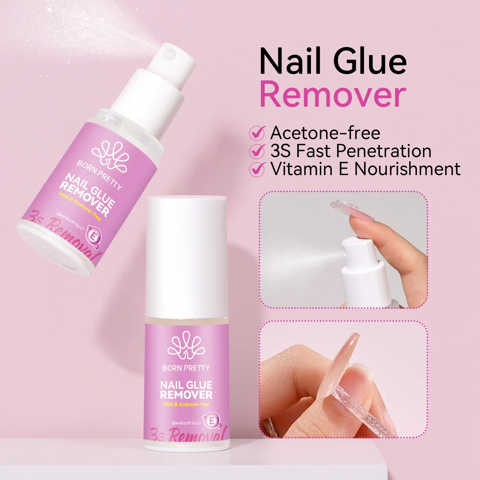 Fast-Dry Nail Glue with Acetone-Free Remover