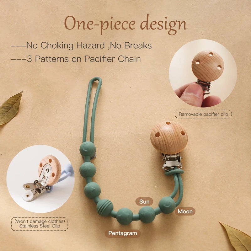 Beech Wood Pacifier Clip