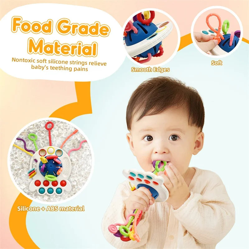 Montessori Silicone Baby Rattle Teether