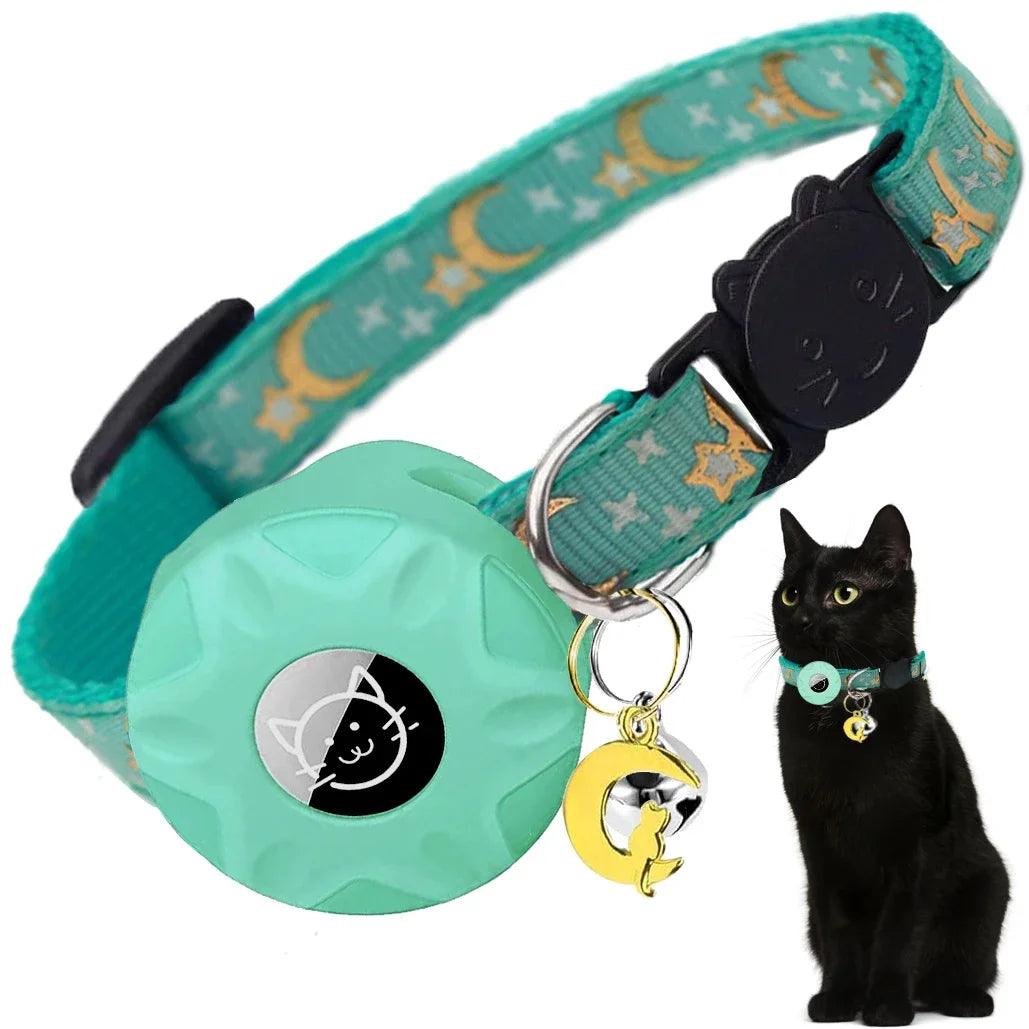 Adjustable Cat Collar with AirTag Holder