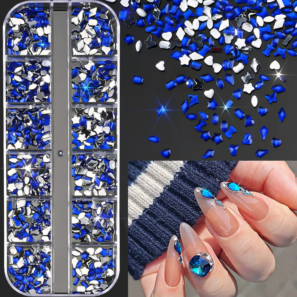 Ocean-Themed Gold Nail Charms Set