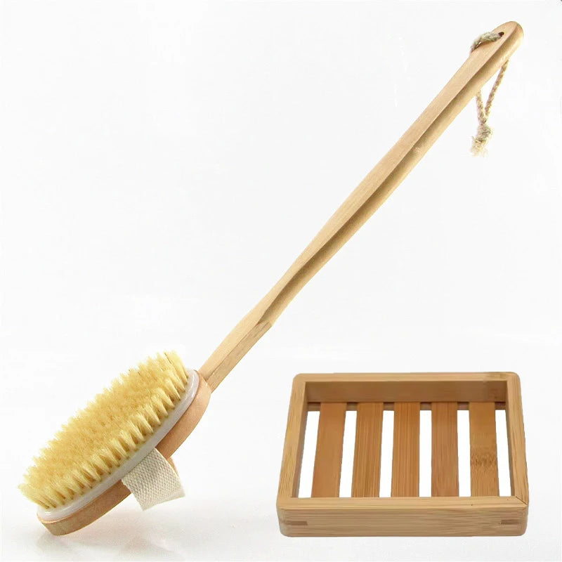Natural Bristle Shower Brush Set