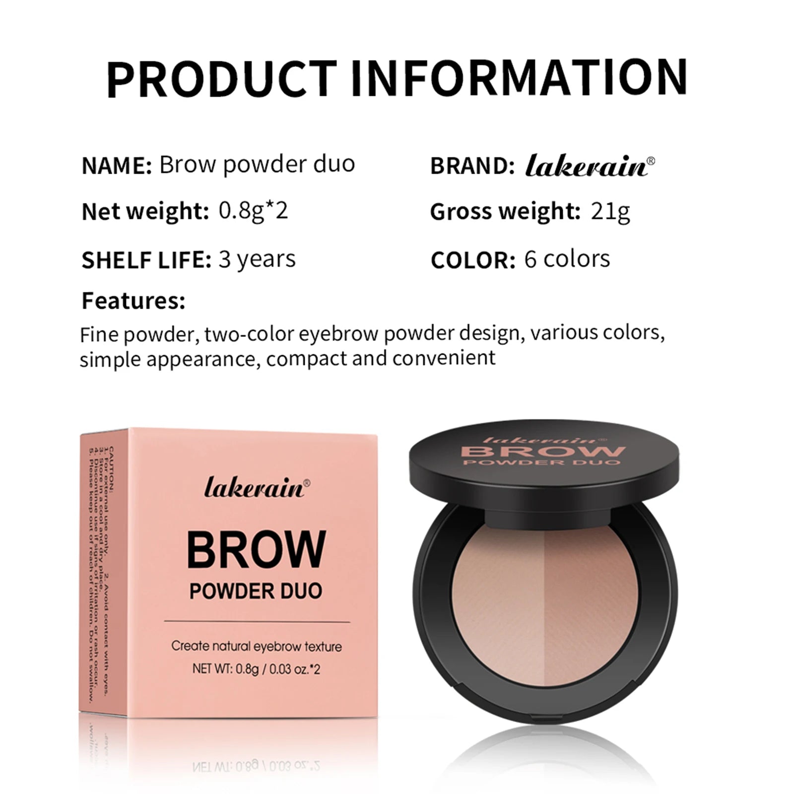 6-Color Dual Brow Powder Palette