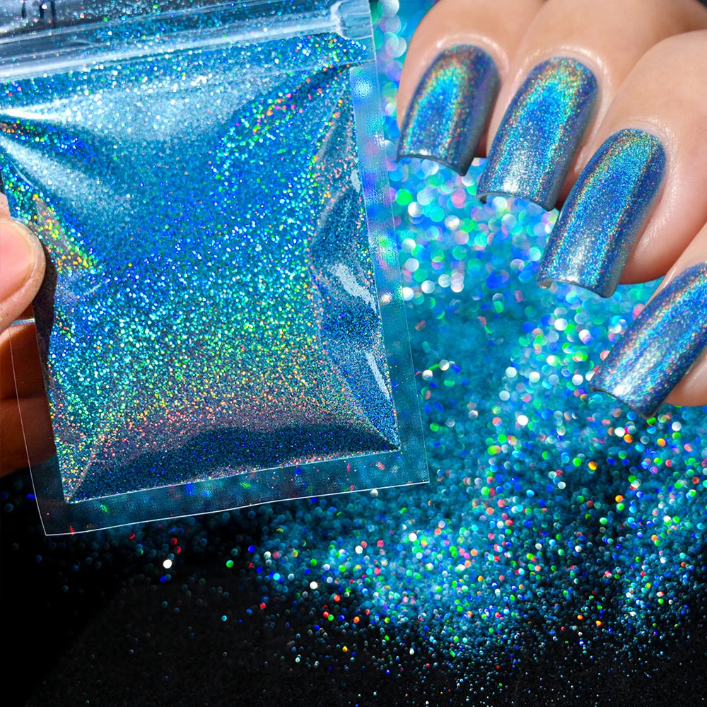 Blue-Green Luminous Nail Powder