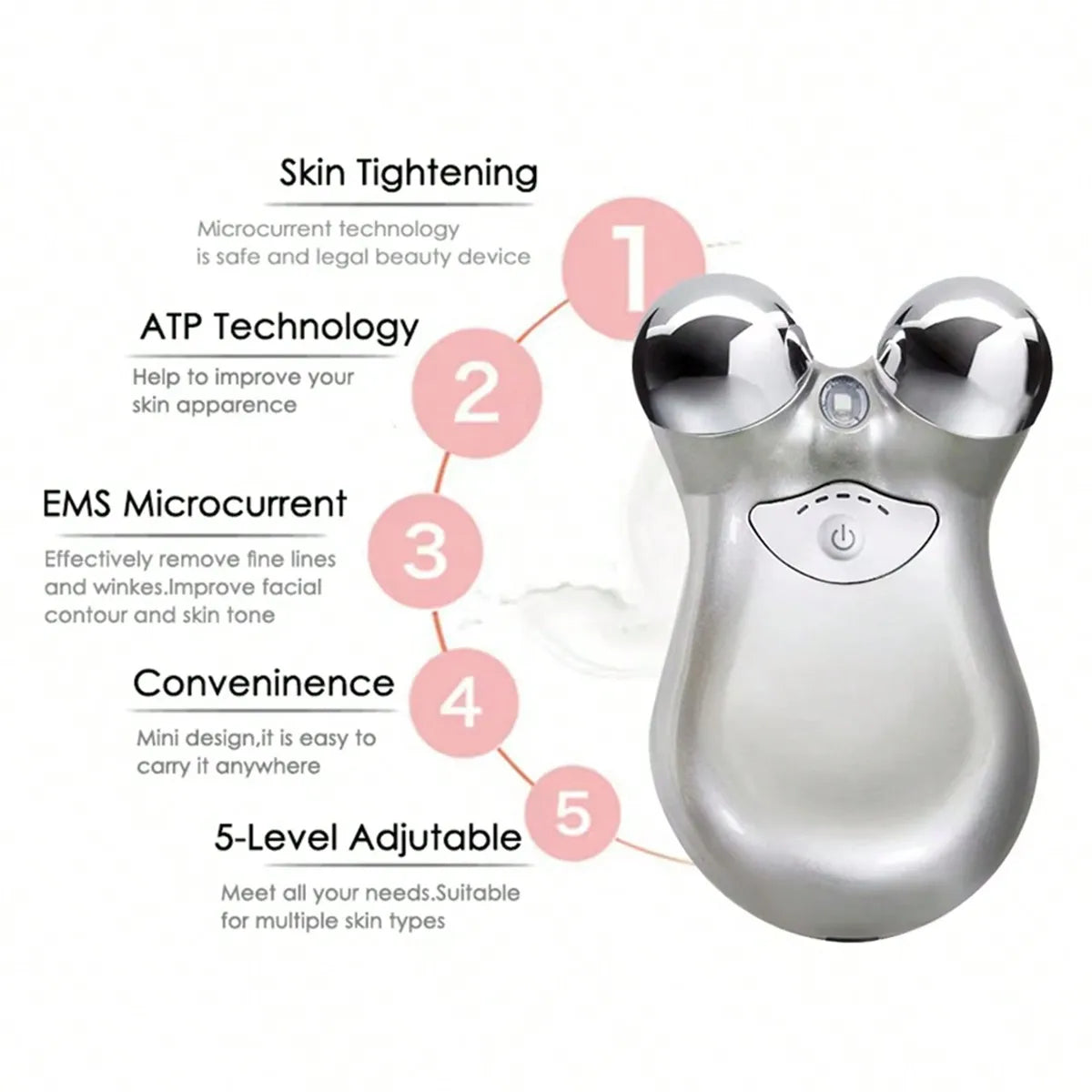 EMS Microcurrent Face Massager with RF Therapy