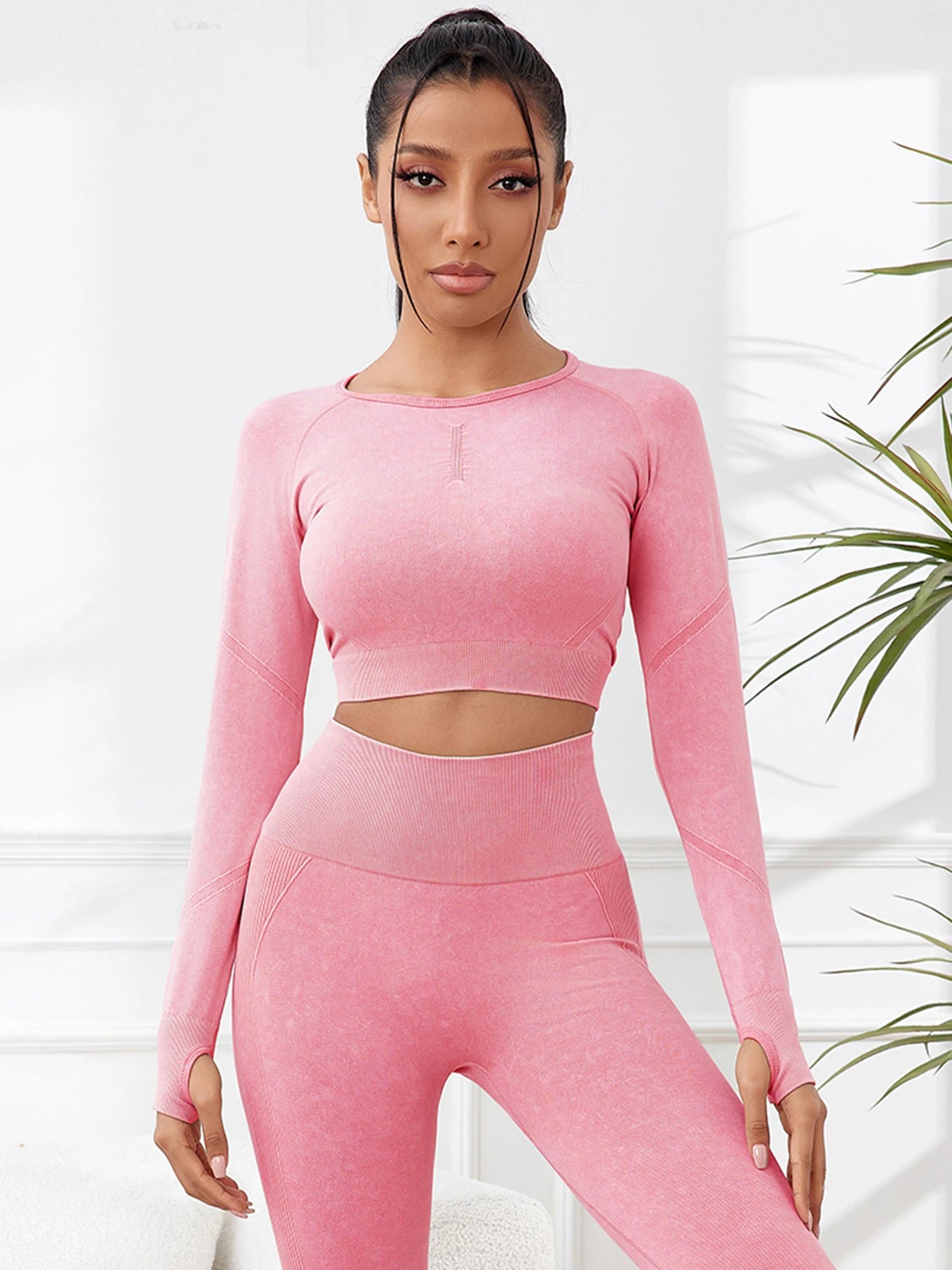 Seamless Long Sleeve Yoga Crop Top