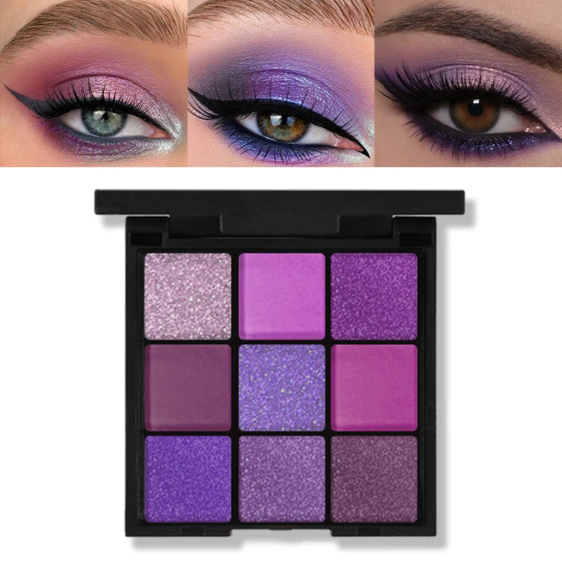 9-Color Purple Eyeshadow Palette