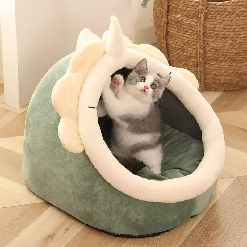 Soft Warm Cat Pad Basket Cozy Pet Lounger House Tent