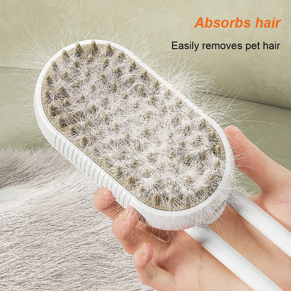 USB Rechargeable Pet Grooming Comb with Electric Water Spray