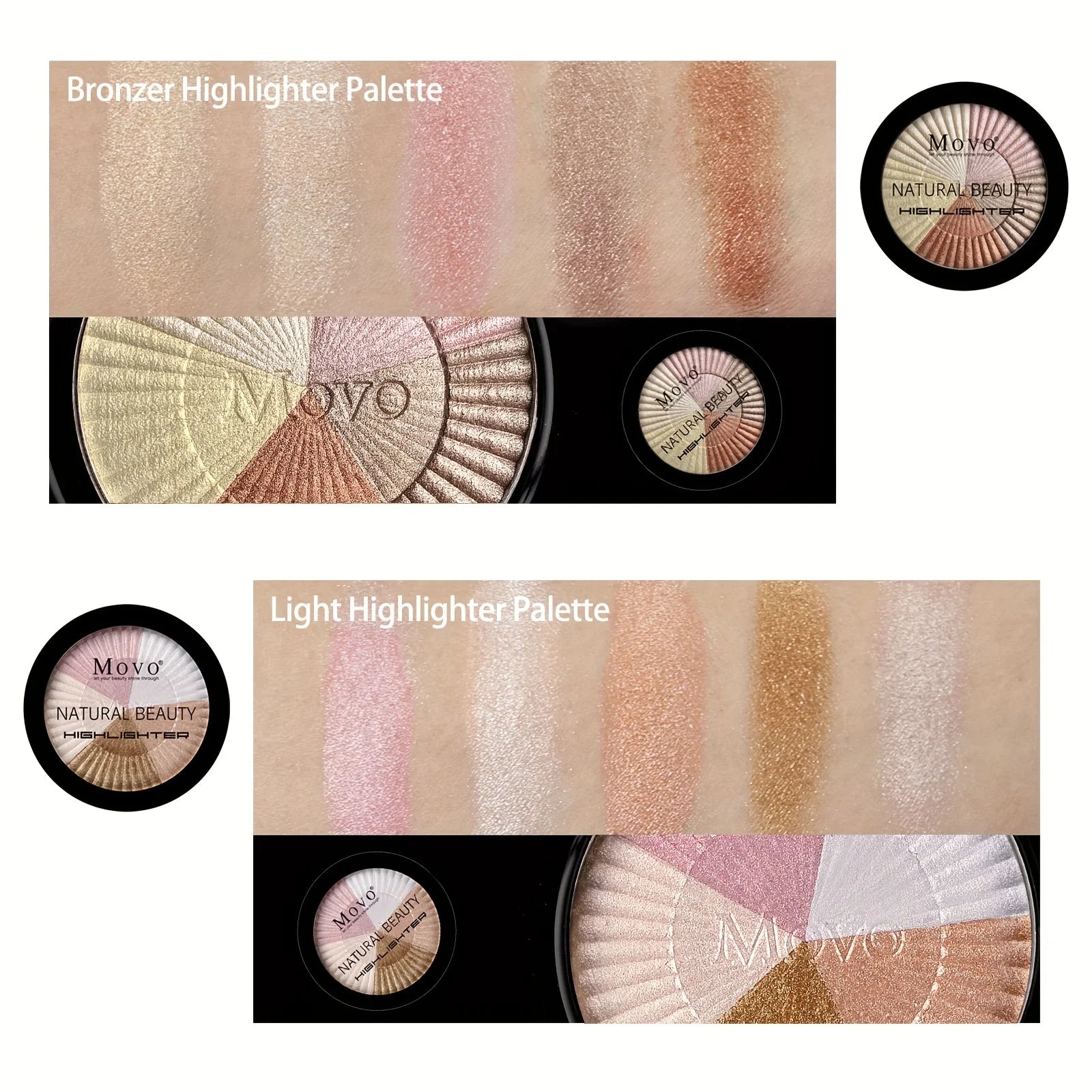 5-Color Shimmer Highlighter Palette