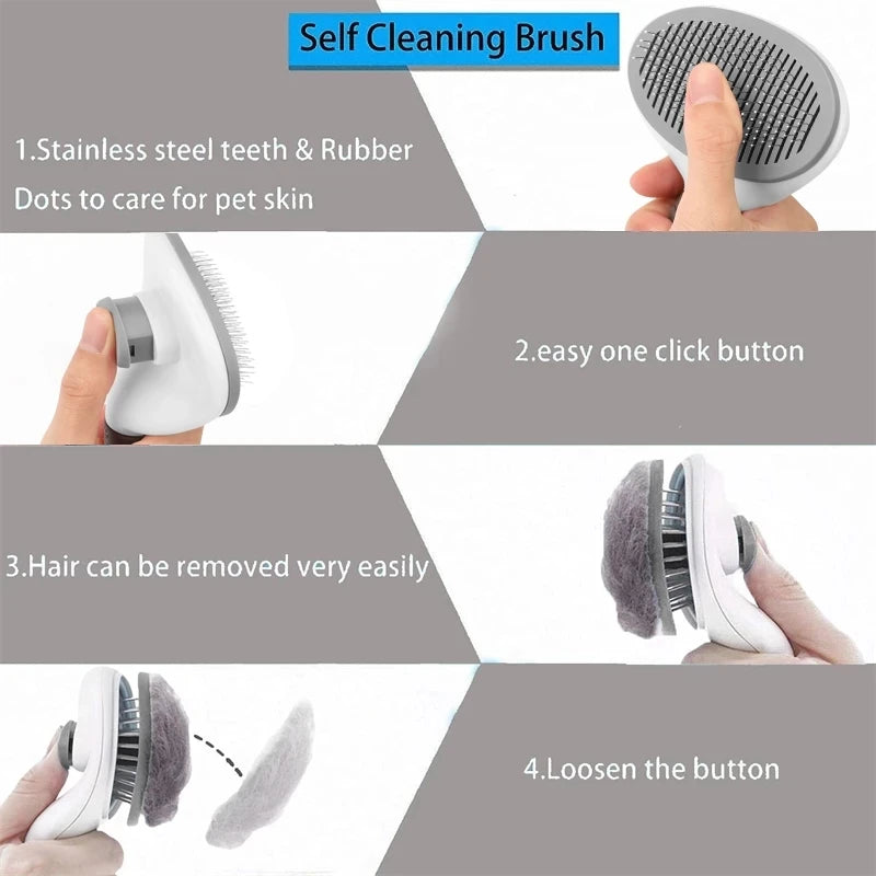 Cat Hair Removal Comb Stainless Steel Grooming Brush Accessories