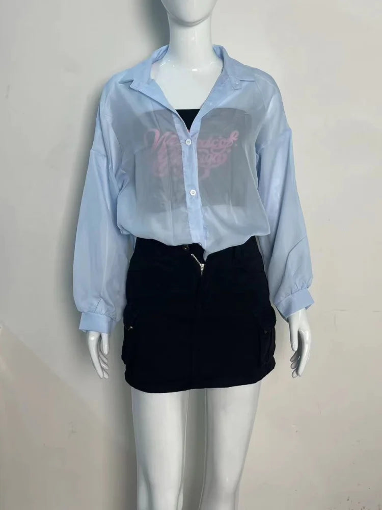 Korean Chiffon Long Sleeve Shirt