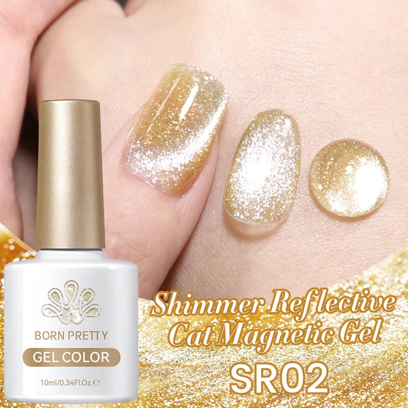 Silver Shining Reflective Cat Magnetic Gel Nail Polish