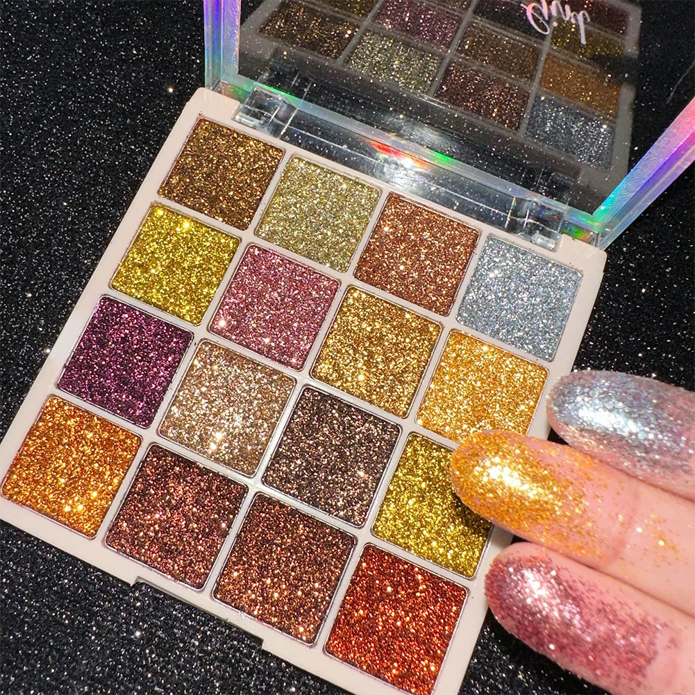 16-Color Glitter Eyeshadow Palette