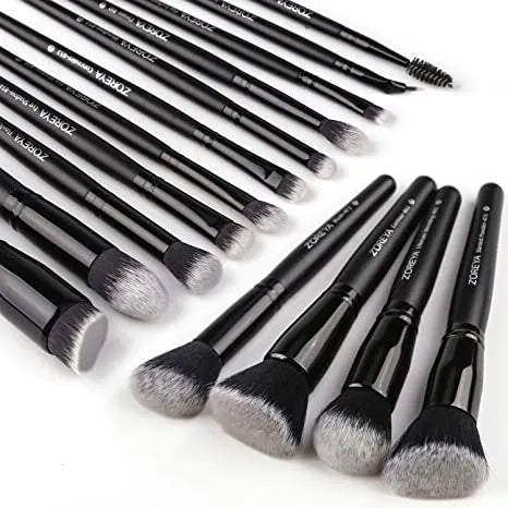 Luxury 15-Piece Black Makeup Brushes Set