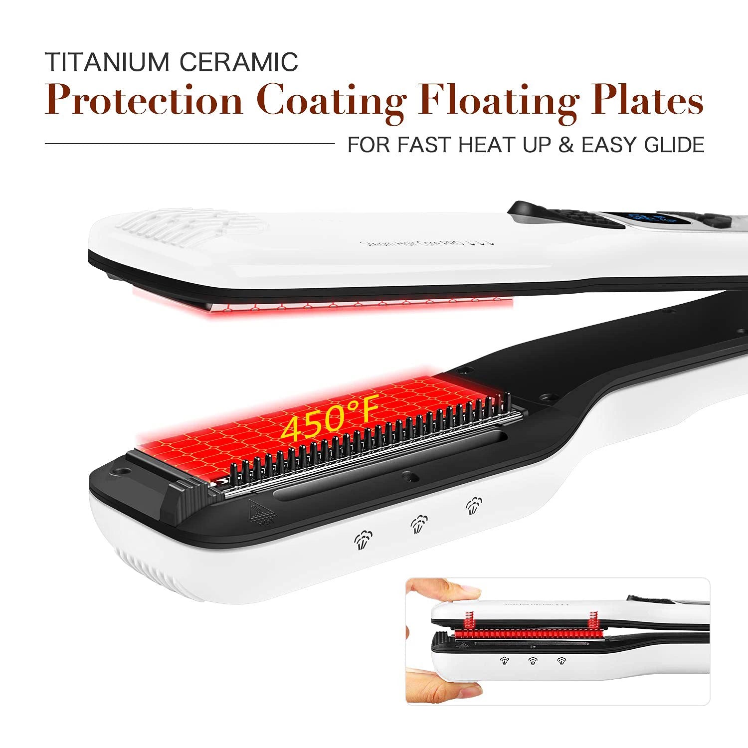 Professional Steam Ceramic Flat Iron Straightening Brush