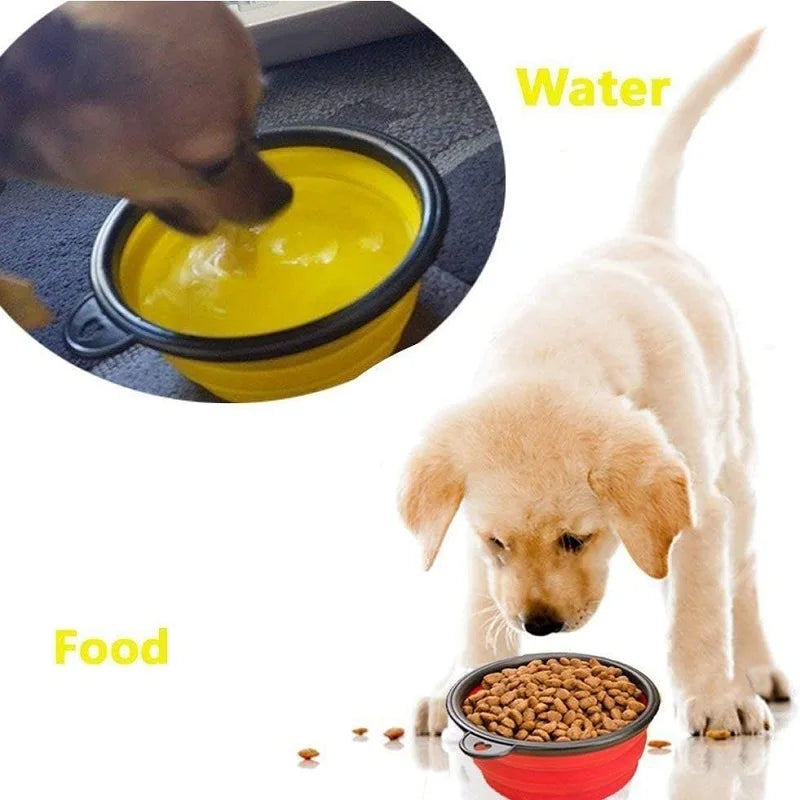 Collapsible Silicone Pet Travel Bowl Large Portable Feeder