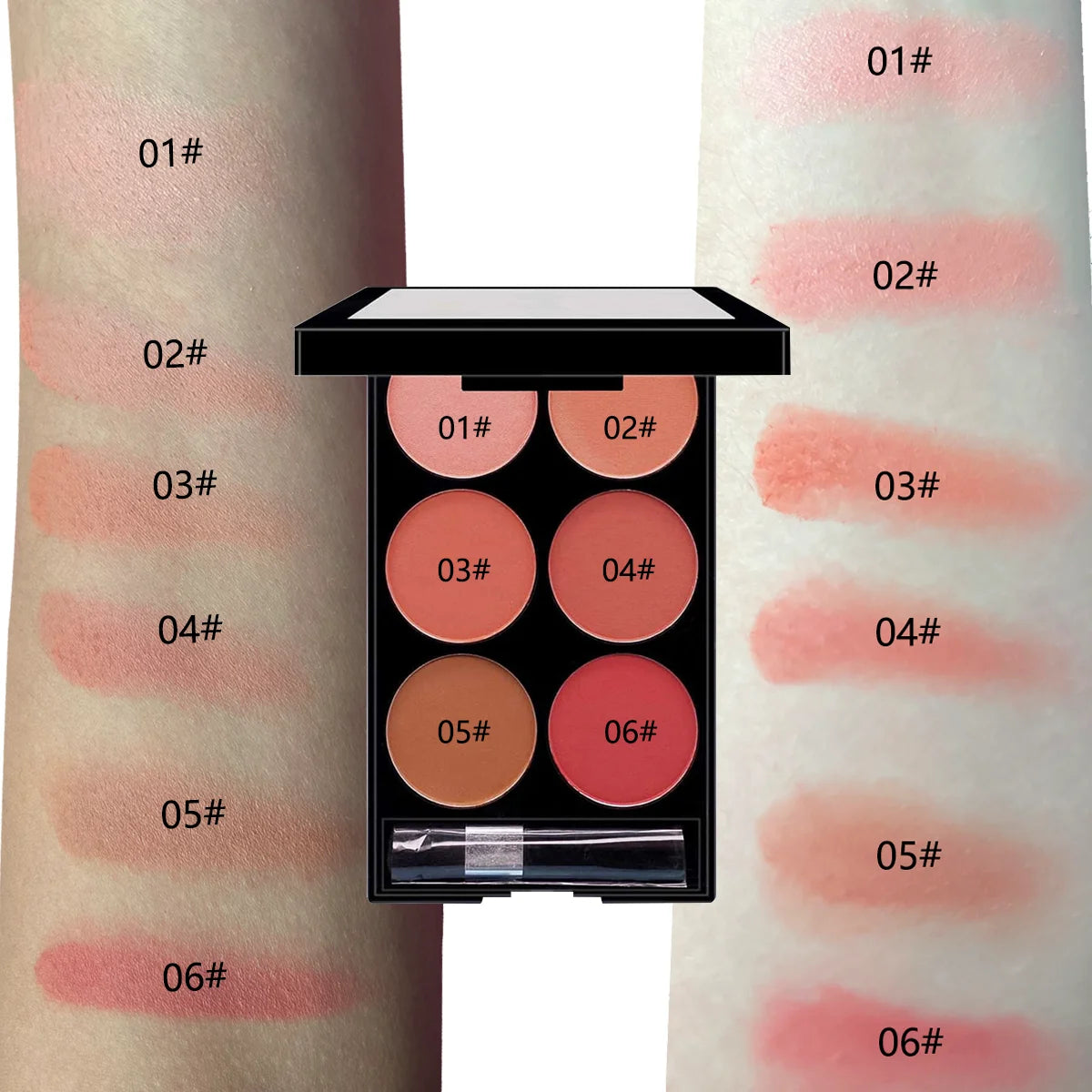 6-Color Blush and Contour Palette