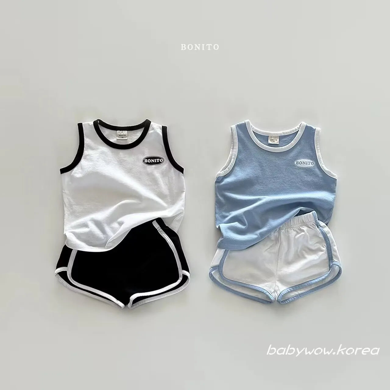 2025 Summer Baby Cotton Sports Vest Shorts Two-Piece Set