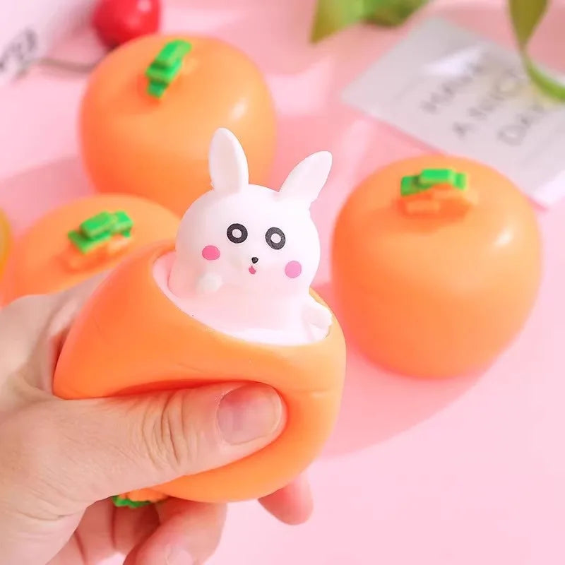 2pcs Carrot Rabbit Squeeze Toys