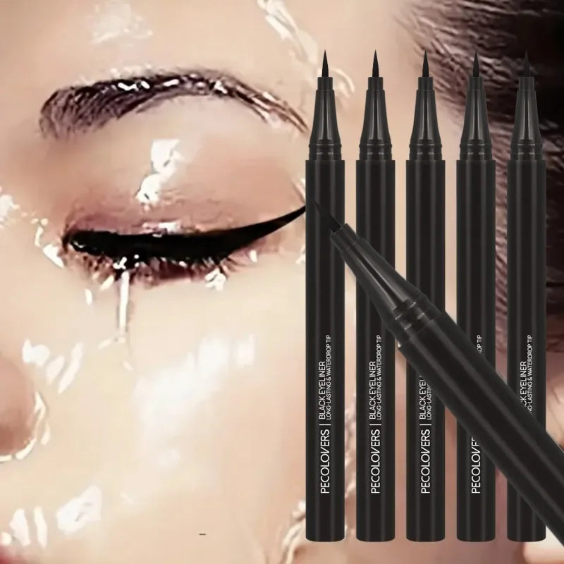 5-Pack Ultra-Fine Waterproof Black Liquid Eyeliner Pens