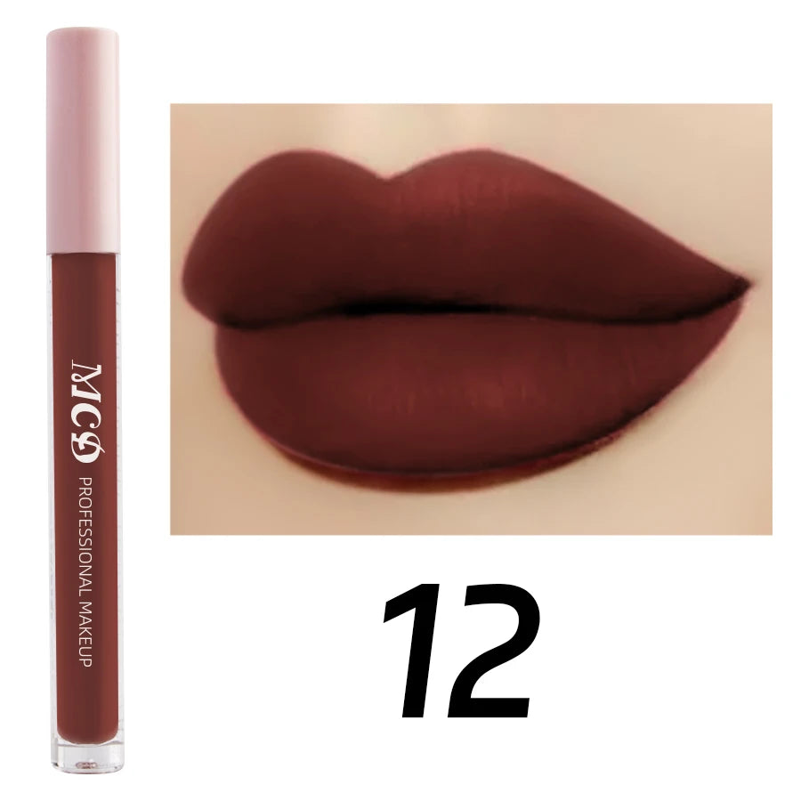 Dark Brown Waterproof Velvet Matte Lip Gloss
