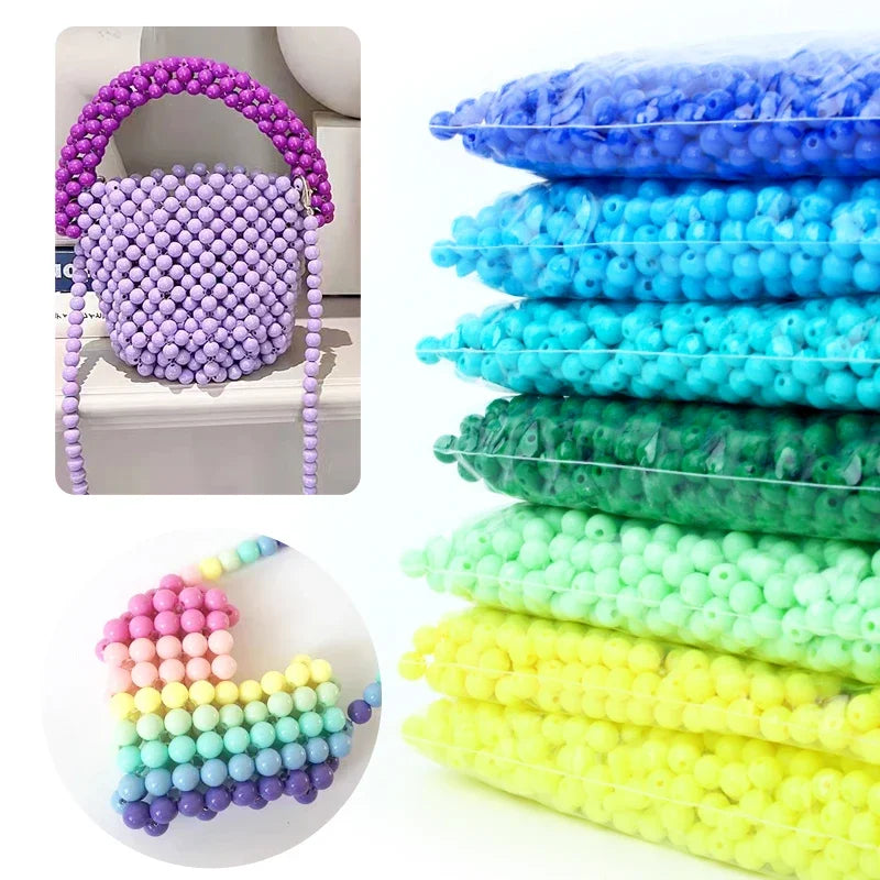 Candy Color Acrylic Round Beads Set